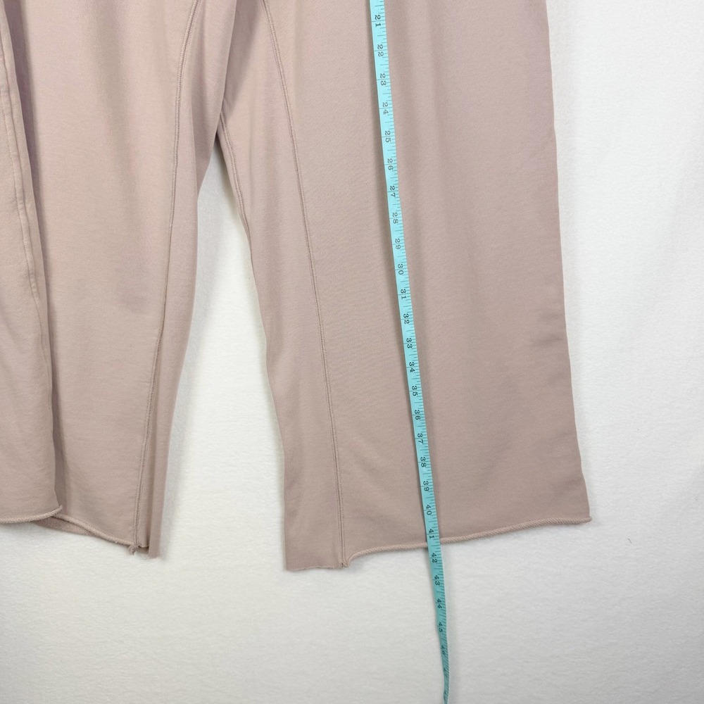 SKIMS Deconstructed French Terry Wide Leg Pants Fawn Raw Edge Sweatpants XL - Picture 7 of 11